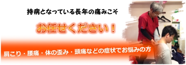 肩こり・腰痛・体の歪み・女性特有の症状でお悩みの方へ